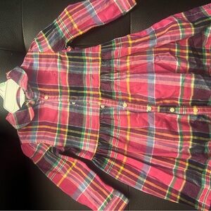 Colorful Plaid Button-Up Dress